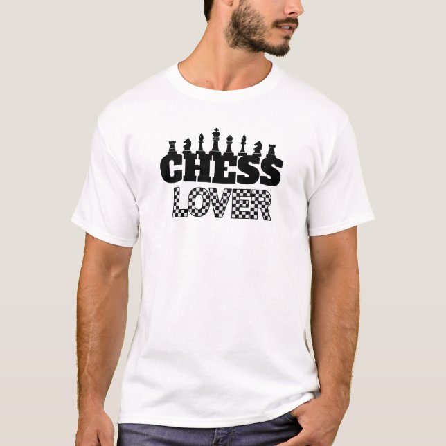 T-shirt Mot d'échecs Pièces noires Lover Board Design Moti (Devant)