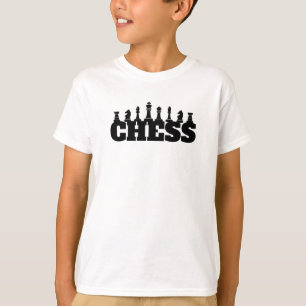 T-shirt Mot d'échecs Pièces noires Stratégie Jeu classique