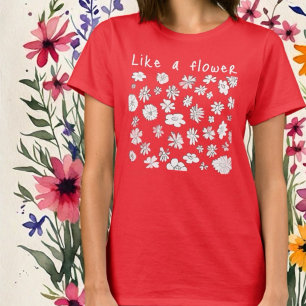 T-shirt Mot fleur sauvage floral personnalisé inspirant