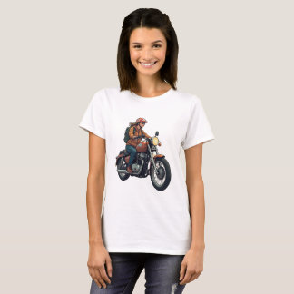 T-shirt Motarde sur la route