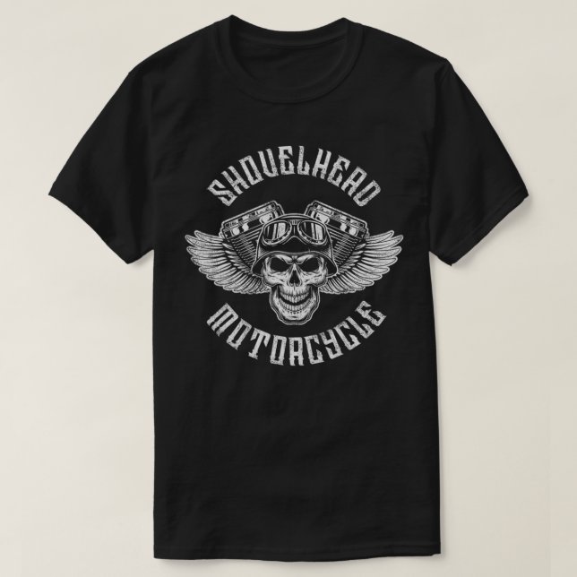 T-shirt Moteur à tête de montre : crâne et ailes (Design devant)