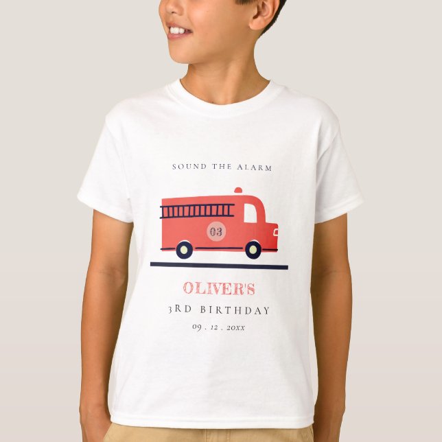 T-shirt Moteur de camion feu de la Marine Rouge n'importe  (Devant)