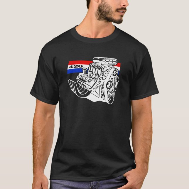 T-shirt Moteur de V8 soufflé 426 par HEMI (Devant)