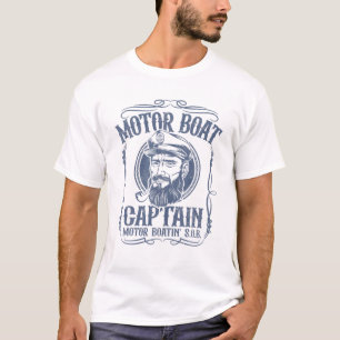 T-shirt Moteur homme bateau capitaine Funny Pontoon Moto d