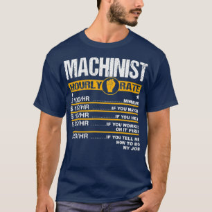 T-shirt Moteur horaire Mens amusant Machiniste taux horair