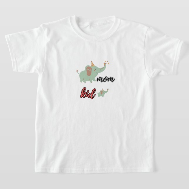 T-shirt mother elephant and her baby (Poser)