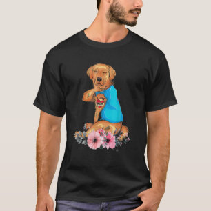 T-shirt Mother's Day Tattoo I Love Mom Golden Retriever Ta