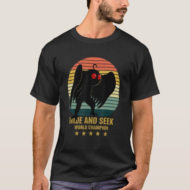 T-shirt Mothman Caché Et Chercher Le Champion Du Monde Coo (Devant)