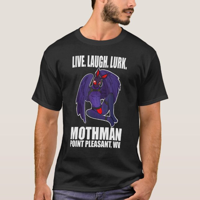 T-shirt Mothman Live Love Cryptid Lurk (Devant)