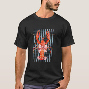 T-shirt Motif à carreaux papillon homard Style nautique