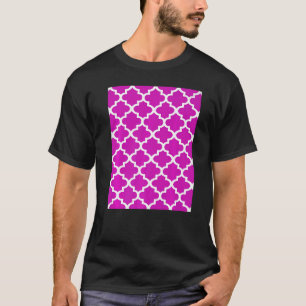 T-shirt Motif à quatre feuilles en contour blanc sur fond 