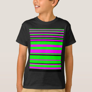 T-shirt Motif à rayures couleur noir rose chaud