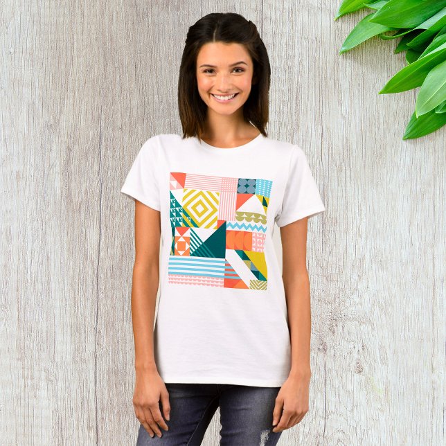T-shirt Motif Abstrait géométrique moderne coloré (Créateur téléchargé)
