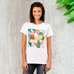 T-shirt Motif Abstrait géométrique moderne Gras rétro