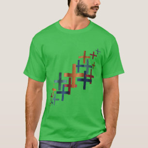 T-shirt Motif Abstrait Plus Diagonal