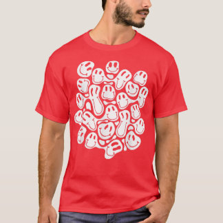 T-shirt motif affiné esthétique faisant fondre blanc tourb