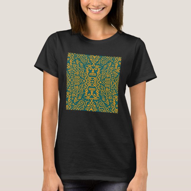 T-shirt Motif africain coloré oeuvre africaine Afrique H (Devant)