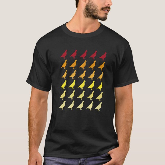 T-shirt Motif animal Pigeon Retro (Devant)