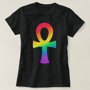 T-shirt Motif Ankh Rainbow Swirl