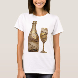 T-shirt Motif artistique abstrait argent tendance