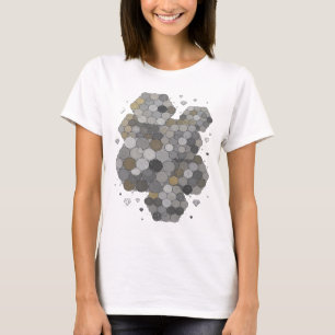 T-shirt Motif artistique abstrait gris emblématique