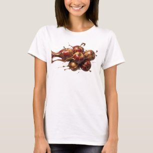 T-shirt Motif artistique abstrait rouge créatif de pomme