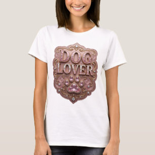 T-shirt Motif Artistique Amoureux de Chien en Or Incroyabl