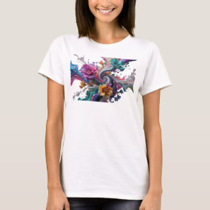 T-shirt Motif artistique ART ABSTRAIT argenté Edgey