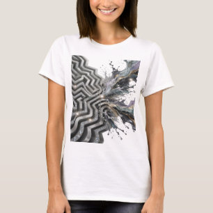 T-shirt Motif artistique ART ABSTRAIT argenté spirituel