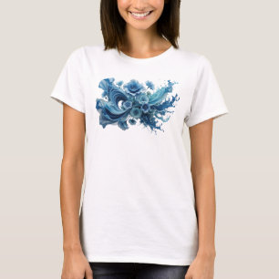 T-shirt Motif artistique ART ABSTRAIT Bleu dynamique