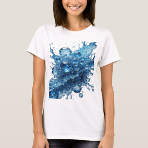 T-shirt Motif artistique BULLES D'EAU en VERRE ARGENTÉ élé