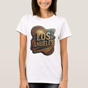 T-shirt Motif Artistique Catchy Gold LOS ANGELES
