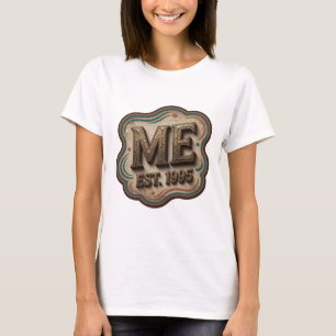 T-shirt Motif Artistique Catchy Gold ME EST 1995