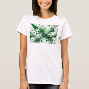 T-shirt Motif artistique de géométrie verte EDGE