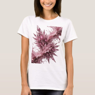 T-shirt Motif artistique FUSION DE CRISTAUX rose ludique