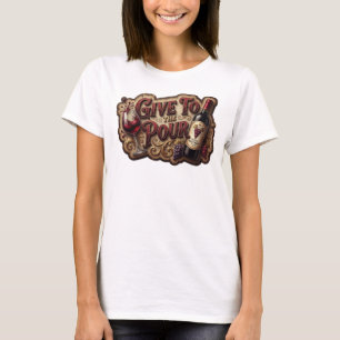 T-shirt Motif artistique GIVE TO THE POUR Rose