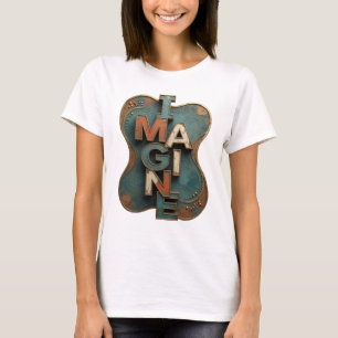 T-shirt Motif Artistique IMAGINE Orange Frais