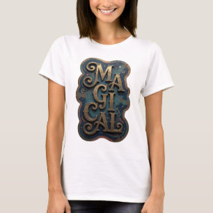 T-shirt Motif Artistique MAGIQUE en Or Gras