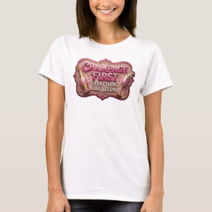 T-shirt Motif artistique premier CHAMPAGNE rose Edgy
