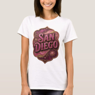 T-shirt Motif artistique rose chic SAN DIEGO