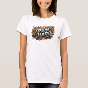 T-shirt Motif Artistique Rose Clair S'ENTRAÎNER DUR