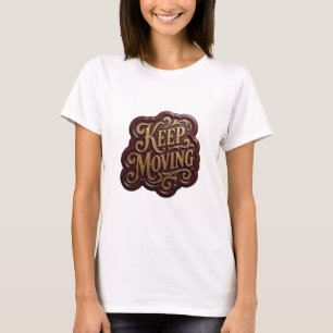 T-shirt Motif Artistique Vibrant Or KEEP MOVING