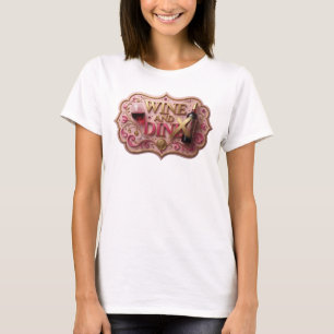 T-shirt Motif Artistique VINS ET RESTAURANT Doré Frapant