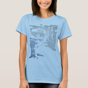 T-shirt Motif bleu ardoise gris de plage à la Batik