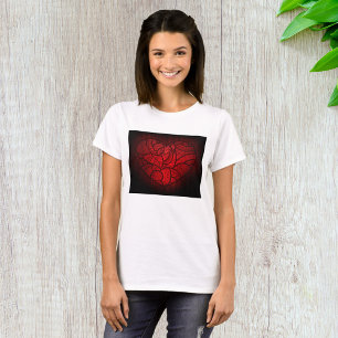 T-shirt Motif boho romantique du coeur de Mandala rouge co