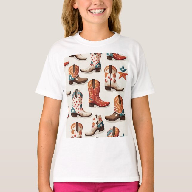 T-shirt Motif bottes Cowboy (Devant)