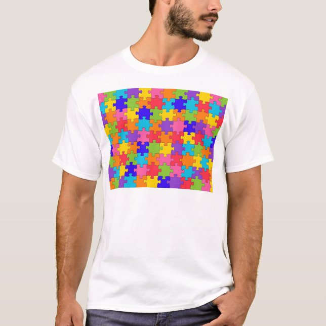 T-shirt Motif coloré de casse-tête (Devant)