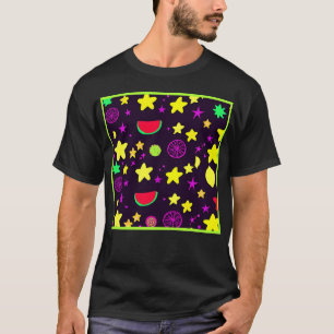 T-shirt Motif Coloré Étoile Et Fruits