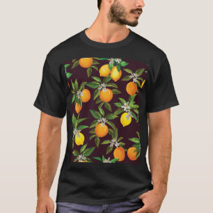 T-shirt Motif d'agrumes, Oranges Vintages de citrons.