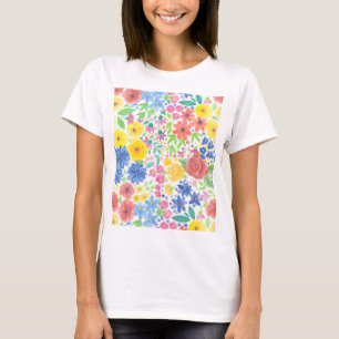 T-shirt Motif d'aquarelle florale